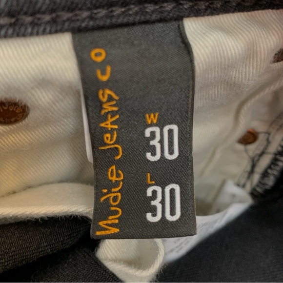 Nudie Jeans Womens 30x27 Black Skinny Lean Dean Made in Italy Midrise - Picture 5 of 8